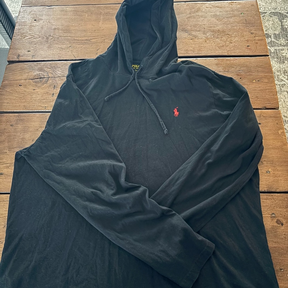 Polo Ralph Lauren Black Hoodie with Red Logo